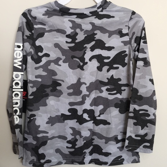 New Balance Boys Long Sleeve Tee, Camo Gray. - Picture 2 of 7